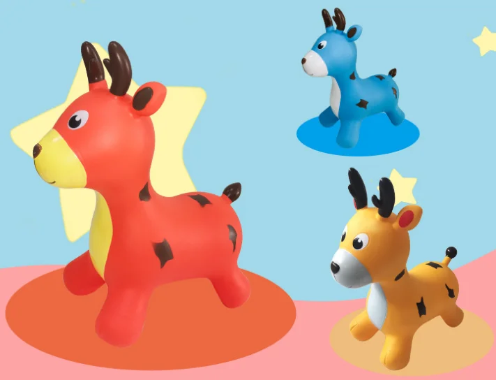 
OhCherry jumping deer for children Inflatable hopper jumping animals bouncy animal toy 