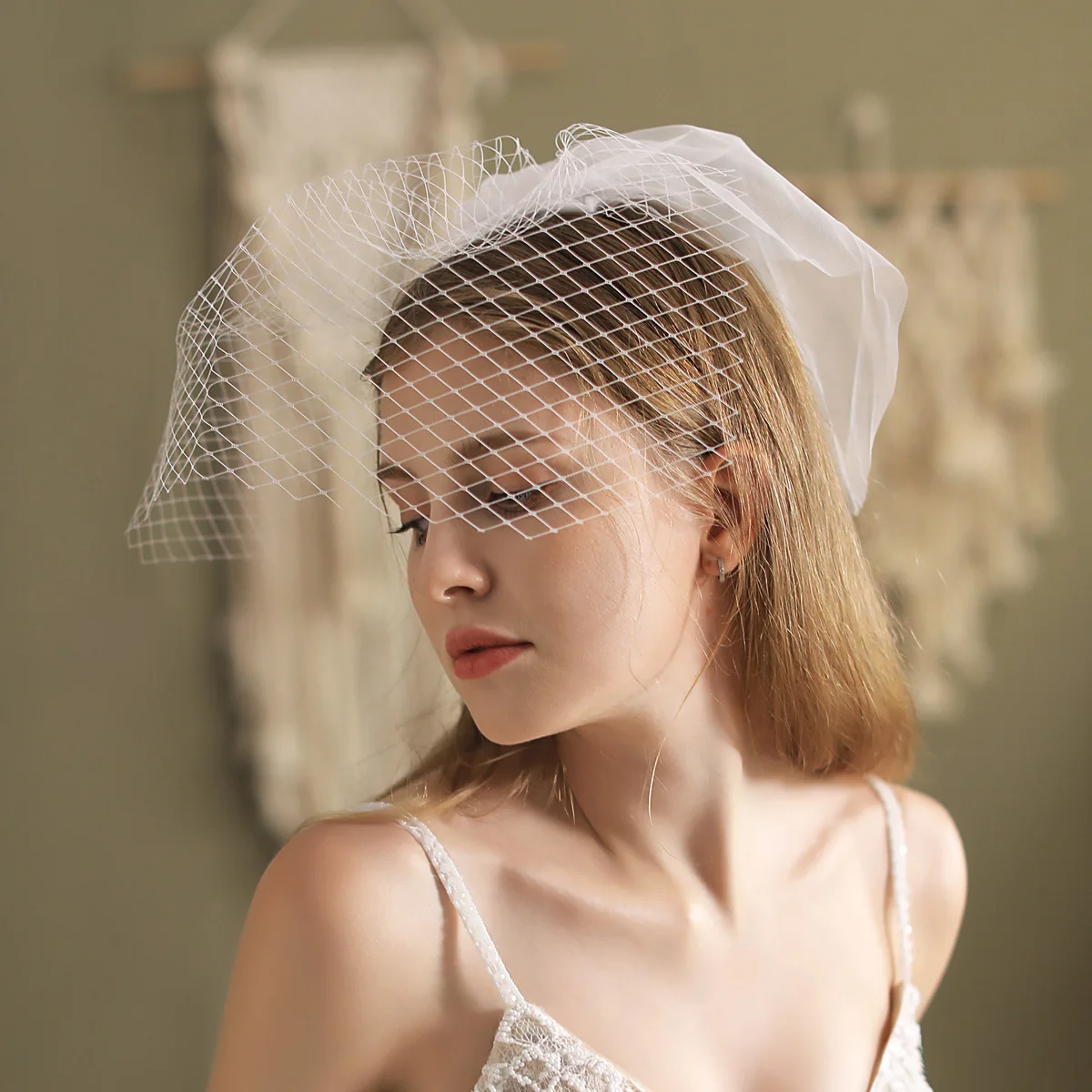 Wholesale Double Layers Sample Short Tulle Ivory White Wedding Veil With Comb