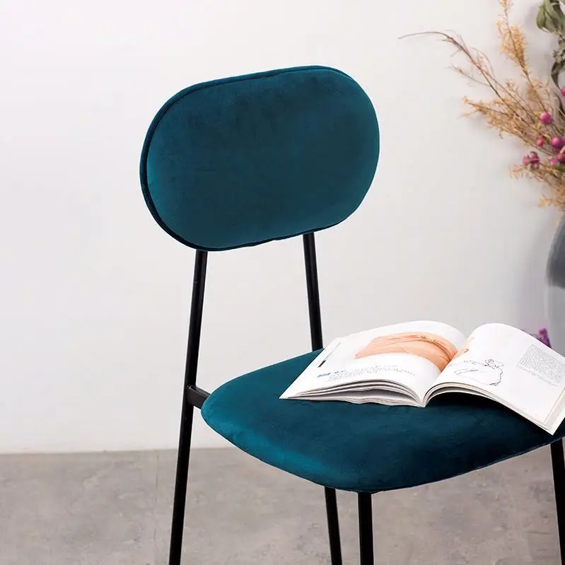 
Free sample wholesale luxury french modern gray green seat velvet metal dining chair 