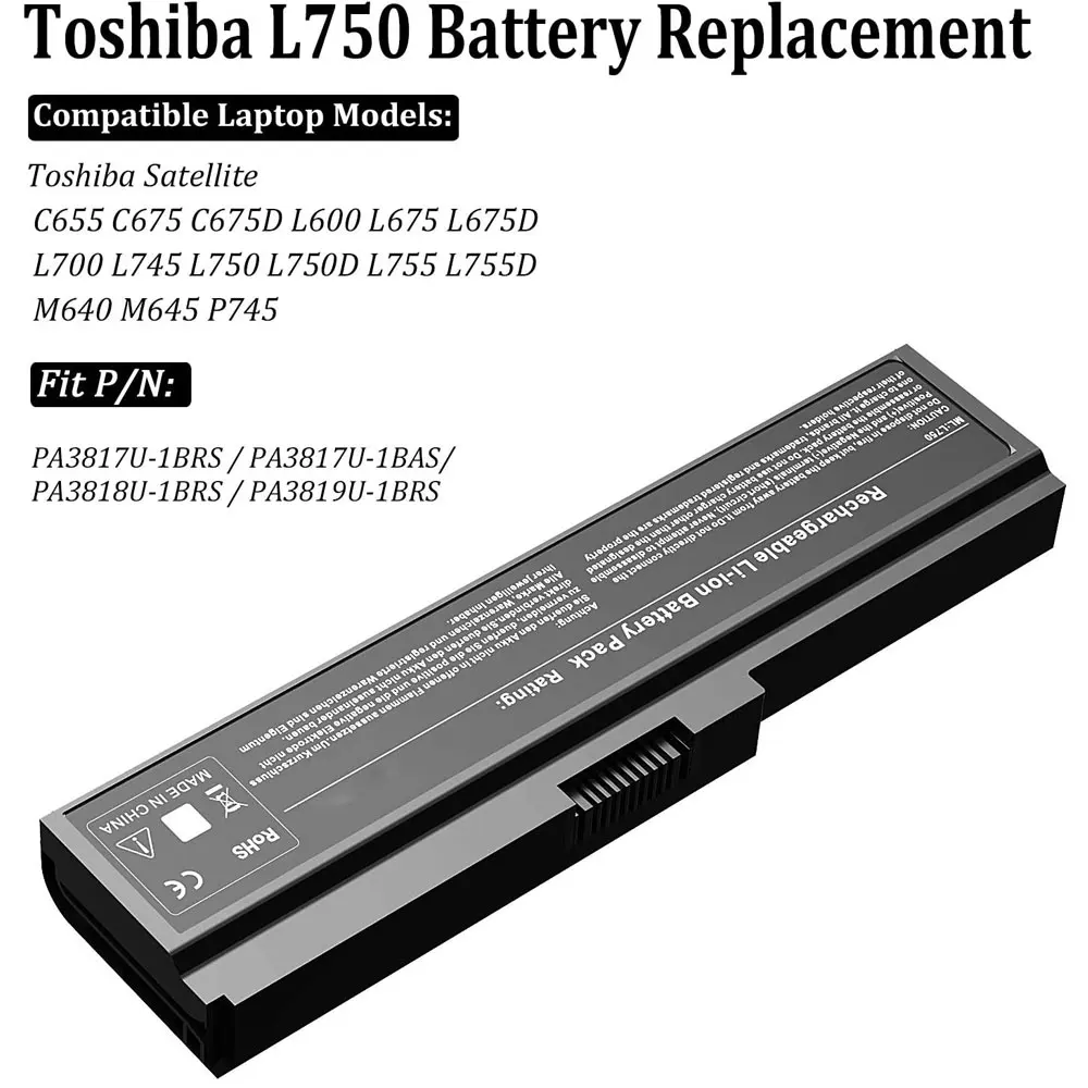 PA3817U-1BRS Аккумулятор для ноутбука Toshiba Satellite C655 L600 L675 L700 L745 L750 L755 M640 M645
