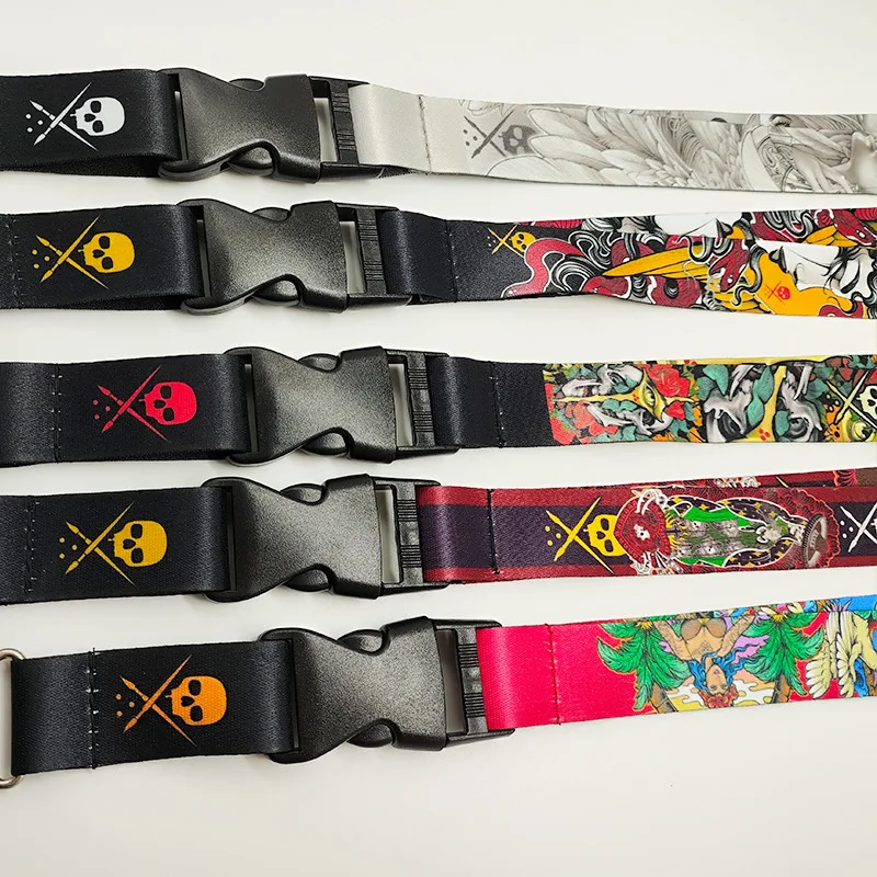 custom logo lanyard Neck Strap Sublimation Woven Neck Blank White Nylon Lanyards With Logo Custom Polyester Lanyard