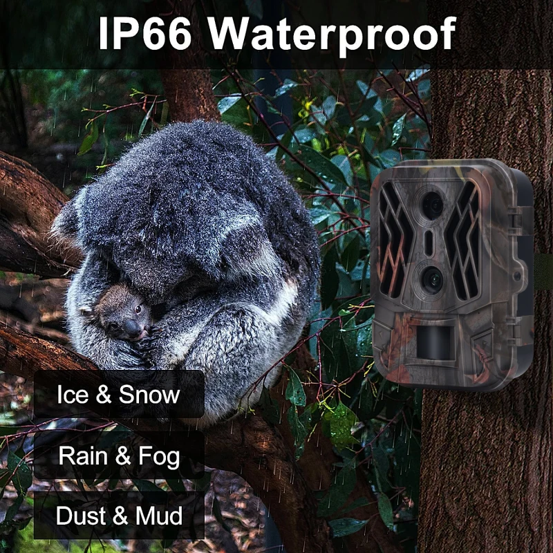 Outdoor Trail Camera 50MP 4K Night Vision Trap Game Infrared Induction Triggered Photo Video Waterpoof Wildlife Scouting Cam