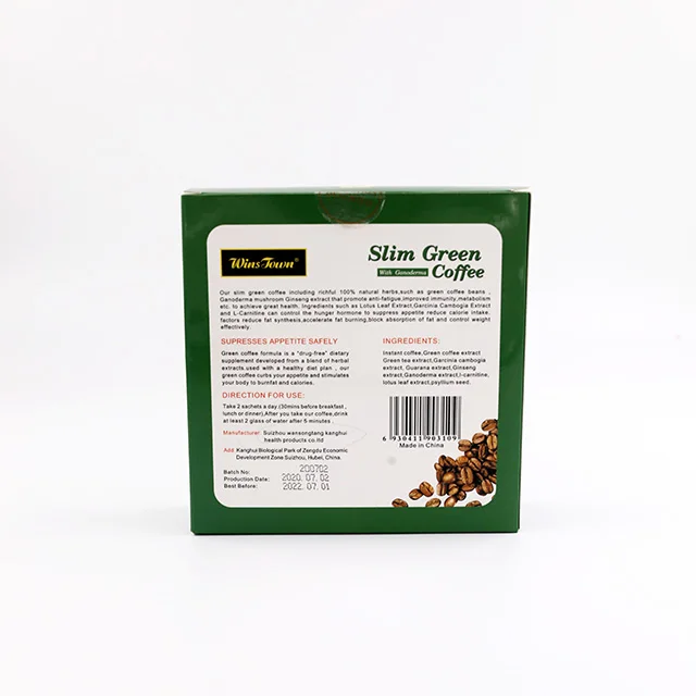Efficiency weight loss coffee fat burning instant coffee Slim Green coffee for weight loss
