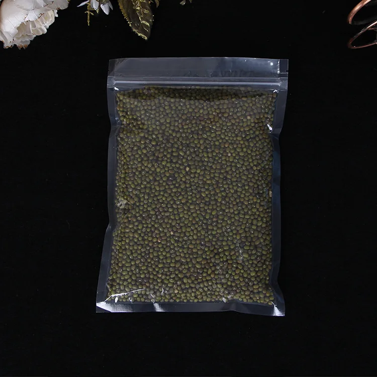 Flat Bottom Pouch Food Nuts Powder Storage Pouches Clear Transparent Plastic PLA Material Zipper Packaging Bags
