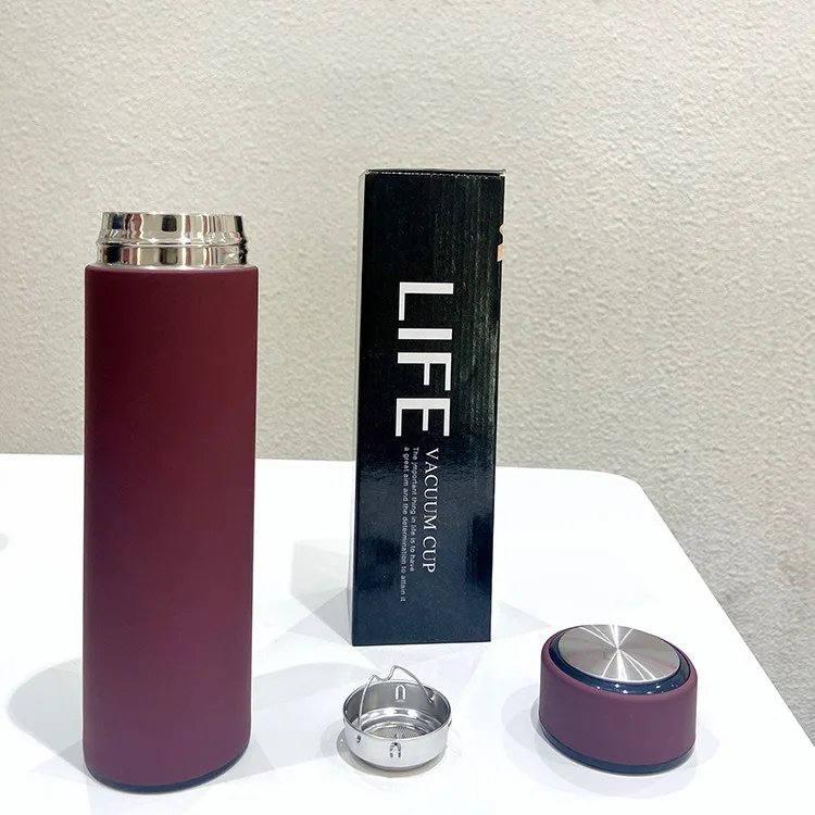 Double Wall Glass Water Bottle with Screw Cap Custom Stainless Steel Vacuum Flask 500ML Camp Outdoor Travel Hiking Gym Business