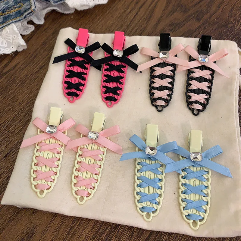 Sayoung Oem/Odm Wholesale Hairstyle Daily Use Salon Makeup  Creaseless No Bend Ribbon Bow Diamond Hair Clips