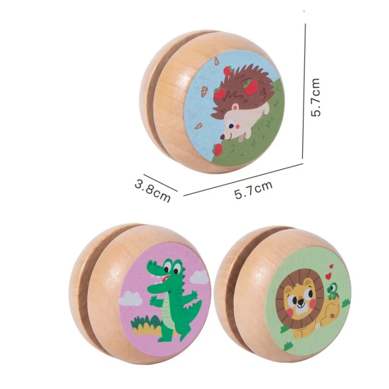 New Popular Animal Themed Yo-Yo Ball Yo-Yo Spinner Ball  Fashion Kids Wooden Bouncy yoyo Classic Toys