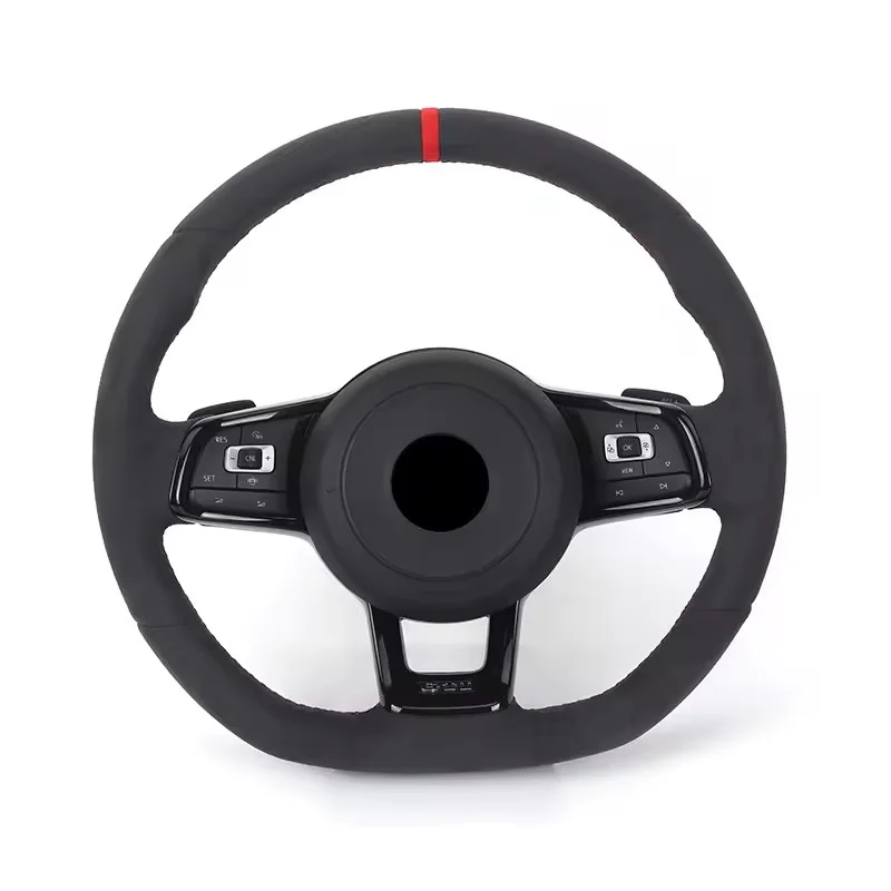 Piano-Black Trim Full Alcantara Leather Steering Wheel for VW Polo Golf 6 7 R MK5 MK6 Mk7 GTI Passat B6 B7 Carbon Toyota Corolla