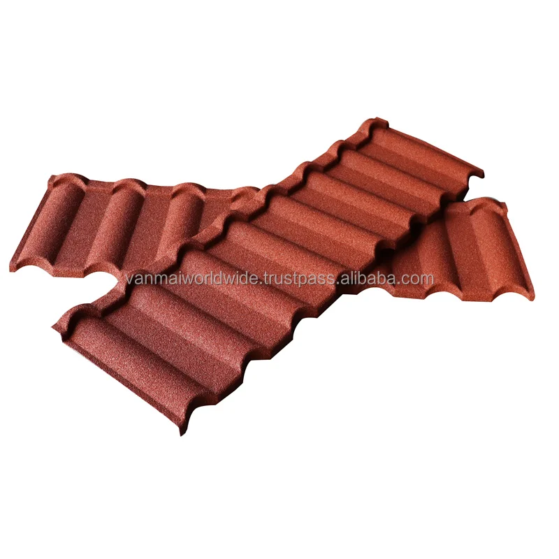 Factory directly supply 0.45mm milano color stone coating metal roof tile steel plate
