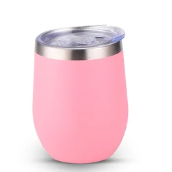 Wholesale Personalized 12 OZ Vacuum Insulated Wine Tumbler Custom Logo Double Wall Ombre Stainless Steel Wine Tumbler with Lid