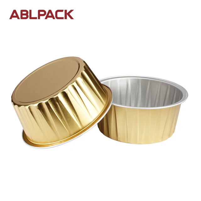 ABLPACK Wholesale High Quality Colored Food Safe Aluminum Foil Tray 125ml Disposable Aluminum Foil desserts cup for Party