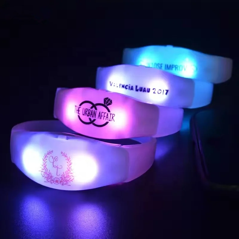 Voice Activated LED Flashing Bracelet Wristband Sound Control Accessory Christmas Party Event