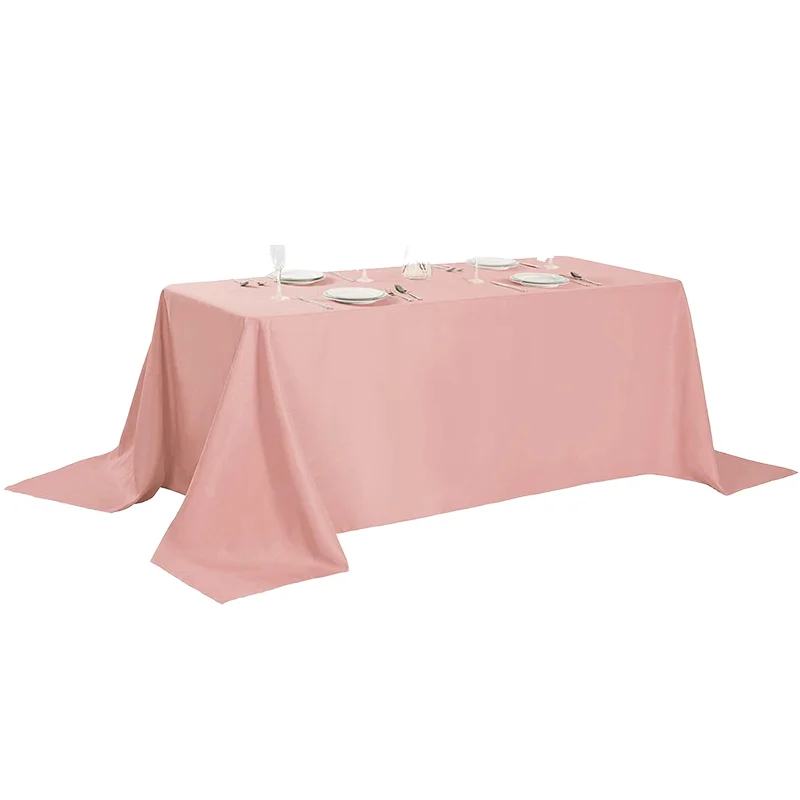 90x156 Inch Rectangle Tablecloth Washable Polyester Fabric Woven Technique Home Use-Wedding Party Dining Banquet Event