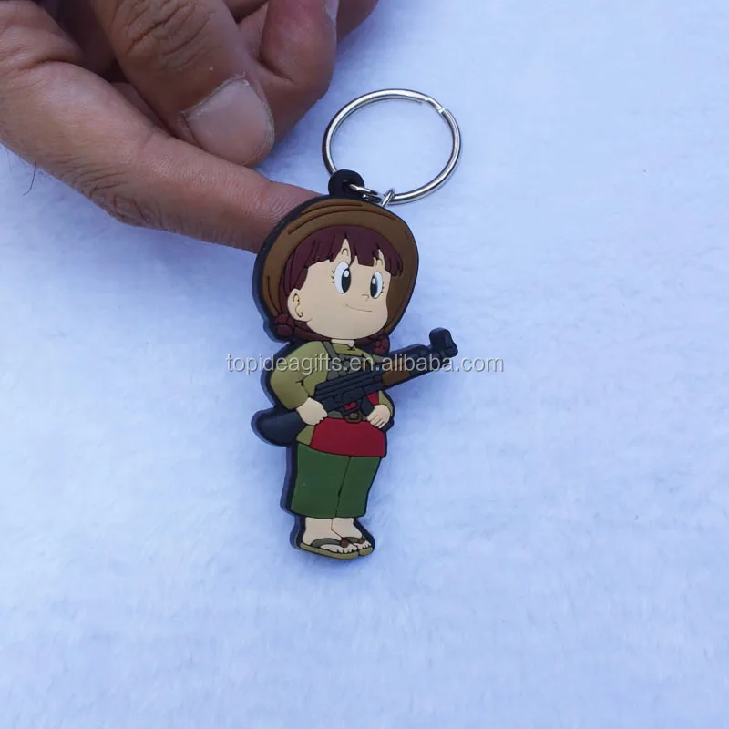 Solid Export 3D soft pvc police shape keychain with embossed logo for China