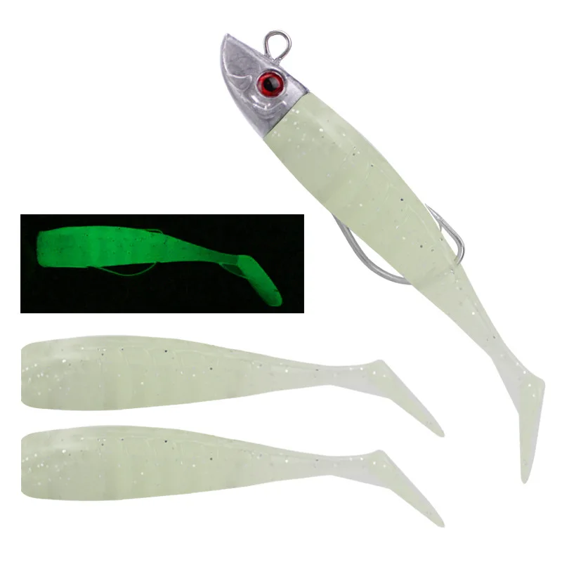 8cm/8.5g Jigging Soft Bait Fishing Lures Lead Head Jig Fish T Tail Sea Bass Crank Hook Bionic Bait Lure
