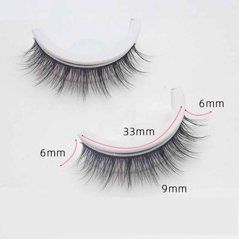 Private Label Wholesale Wispy 3D False Eyelashes Self Adhesive Lashes Press on Lashes no glue Custom Lash Box Packaging
