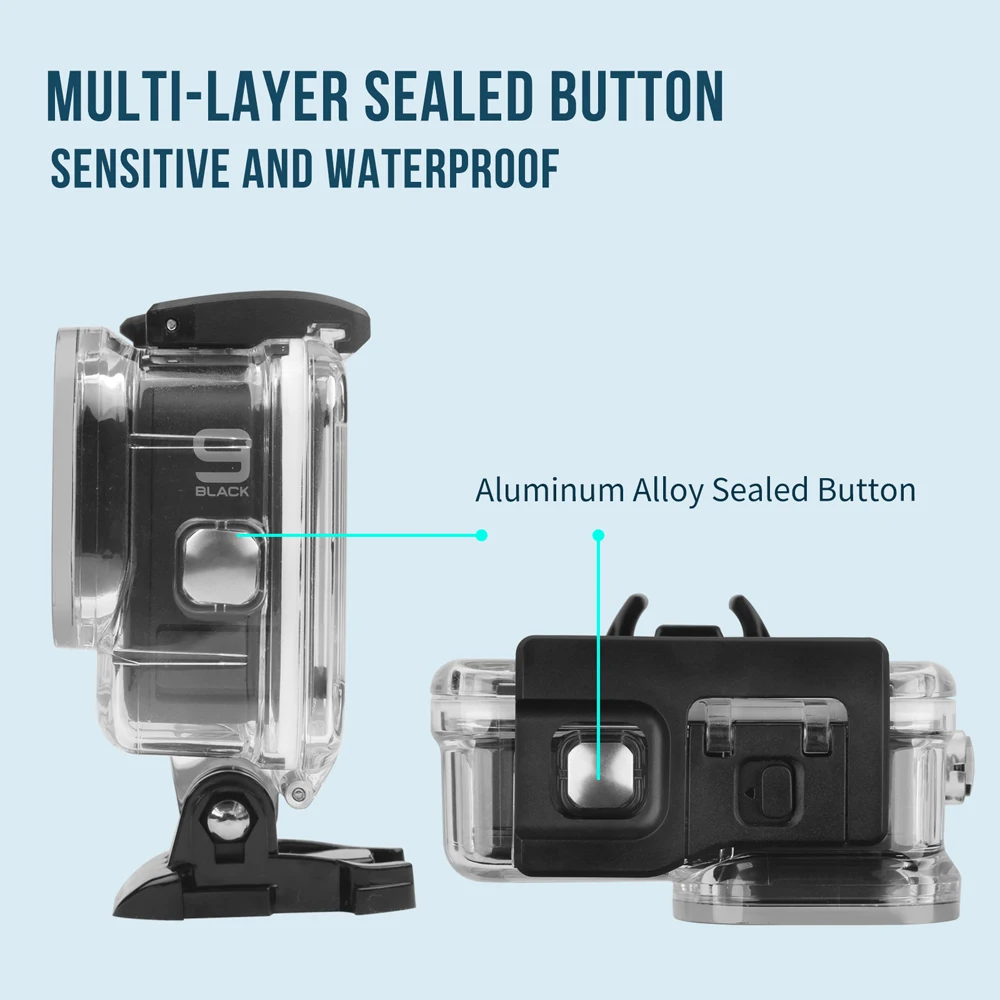 Lianmi 60M Underwater Diving Housing Waterproof Case for GoPro Hero 9 10 Hero9 Action & Sports Camera Accessory
