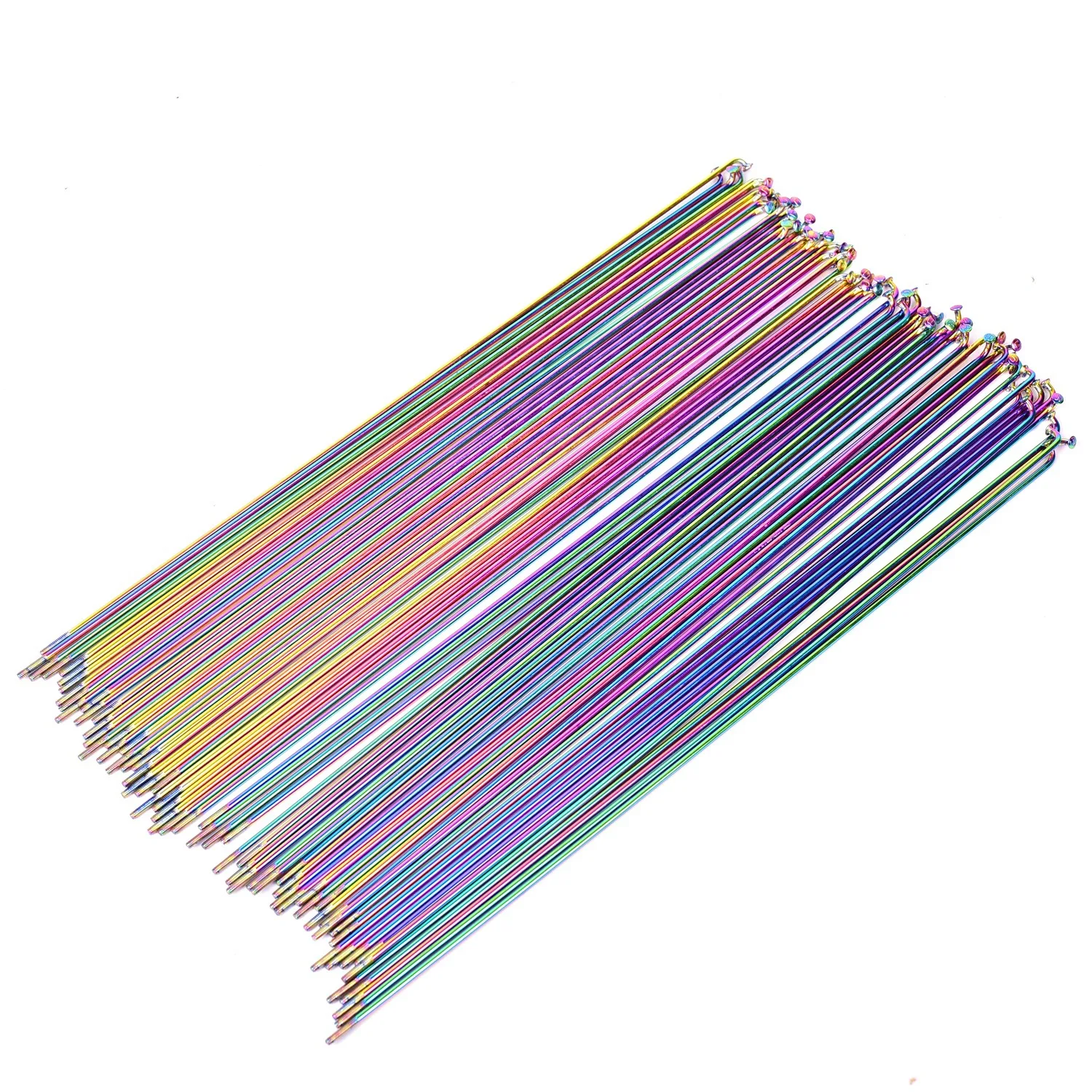 Mountain bike spokes vacuum electroplating color 26/27.5/29 inch stainless steel hub spokes with caps