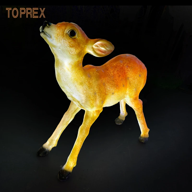 3D Led Animal Reindeer Resin Craft Led Decorative Lights Christmas Item Festive Event Illumination Outdoor Lighting
