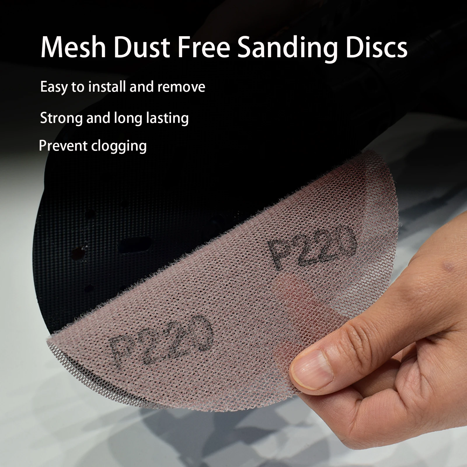 MAXXT 150/125mm Mesh sanding paper set 30pcs with 6grits For Orbital Sander R7303
