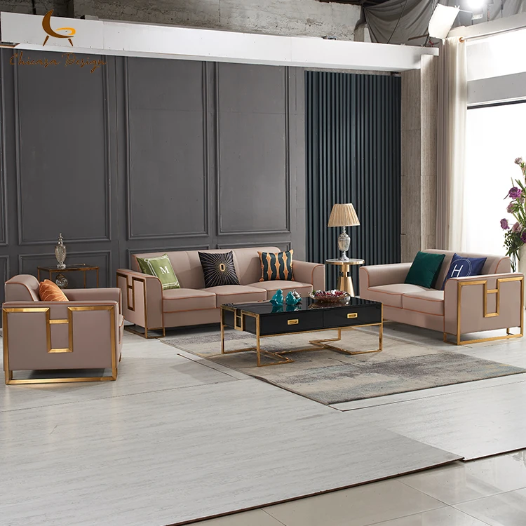 Modern Nordic Faux Synthetic Leather Sofa Modern Design Living Room Furniture Sofa Set