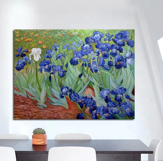 Good quality handmade Vincent Van Gogh Irises reproduction oil painting on canvas