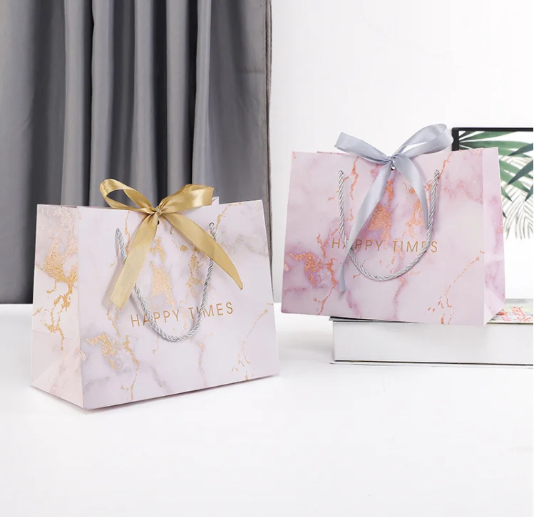 Cheap wholesale marble paper bags manufacturer custom logo thank you party gift pack retail boutique packaging