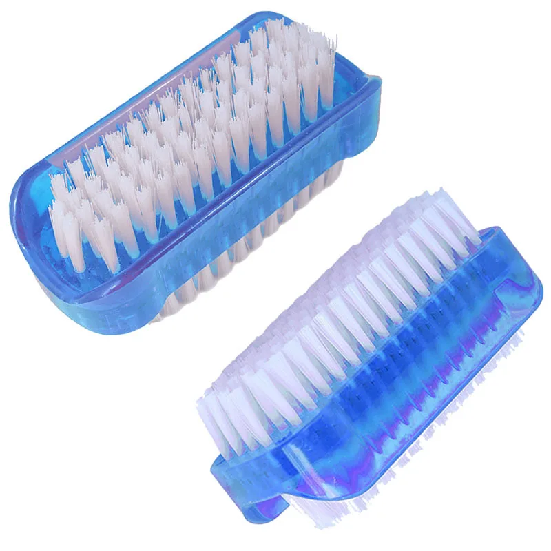 Plastic Double Sided Nail Dust Brush Nail Scrubber Cleaning Brush