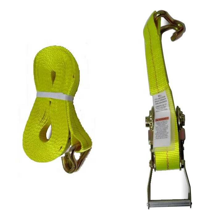 ratchet tie down strap with double wire  hooks
