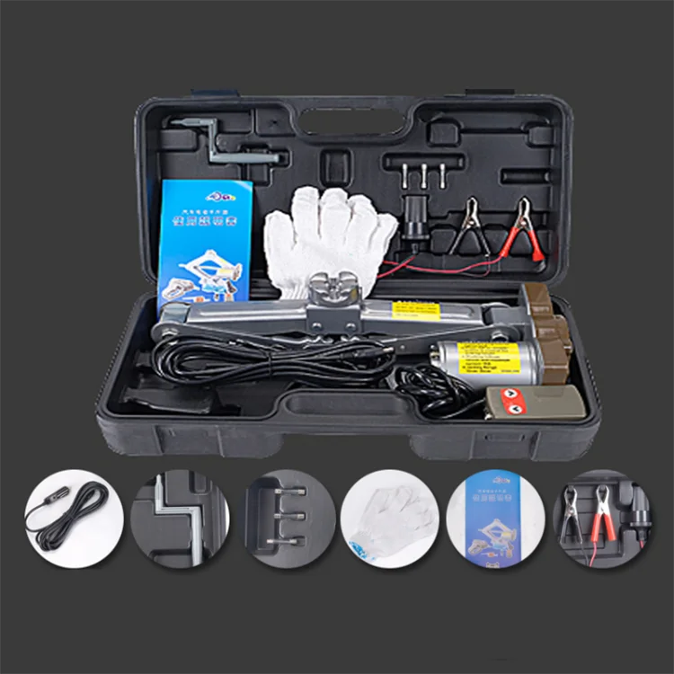 12V 2 Tons Car Electric Jacks Tire Replacing Tool Scissor Floor Jack & Electric Wrench Tool Auto Repair Tools