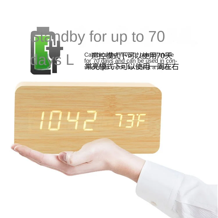 factory direct bedside desk calendar digital wooden led alarm desk clock radio alarm clock speaker hotel alarm clock radio