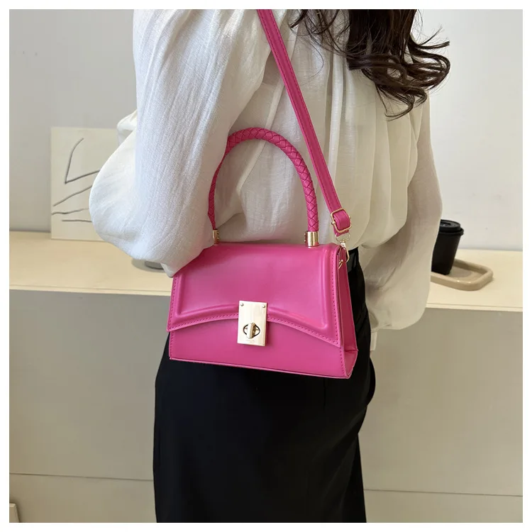 Luxury Women's Bag PU Leather Handbags and Purse Ladies Chain Shoulder Bag Candy Single Womens Fashion Wholesale  Buckle