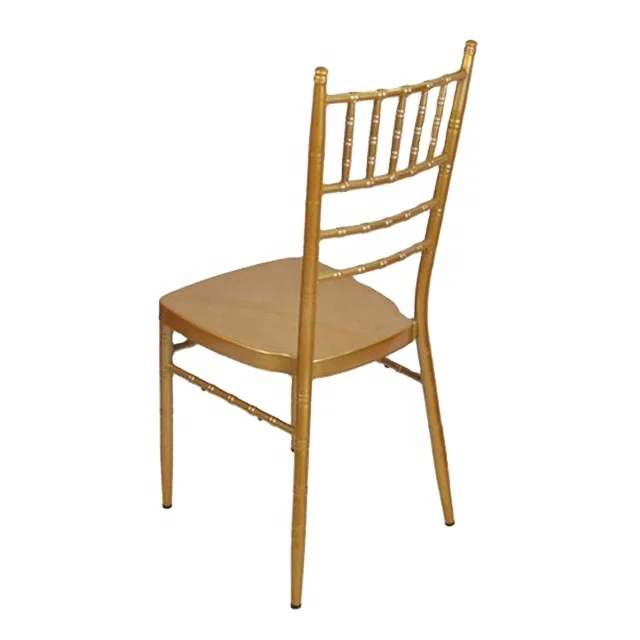 Manufacturer Best selling Outdoor Wedding Hotel Banquet Use Gold Tiffany Chiavari Chair