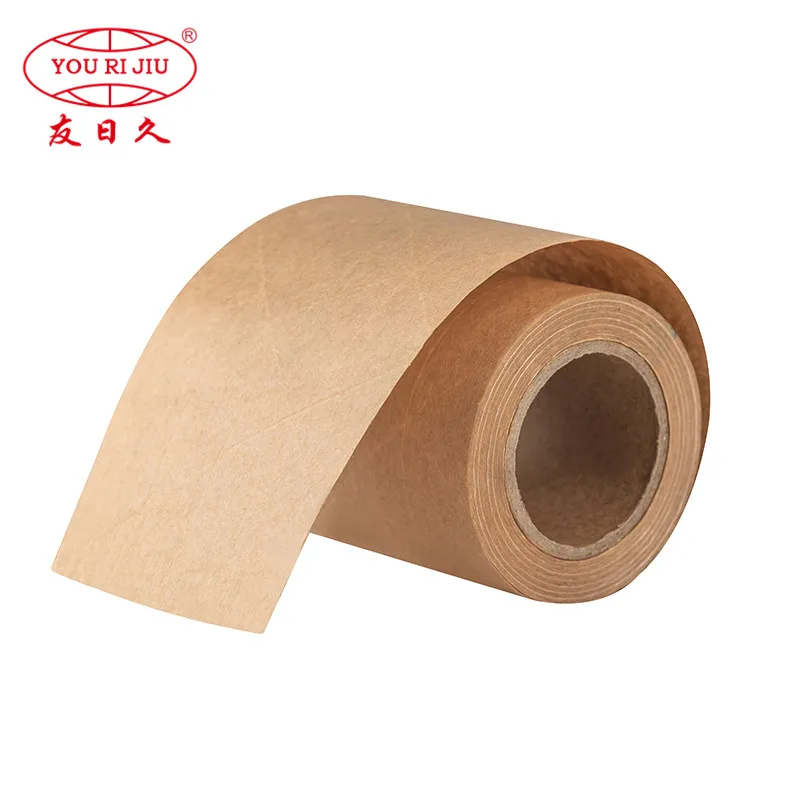YOURIJIU Recyclable Carton Sealing Wet Starch Adhesion Glass Fiber Water Activated Kraft Paper Tape