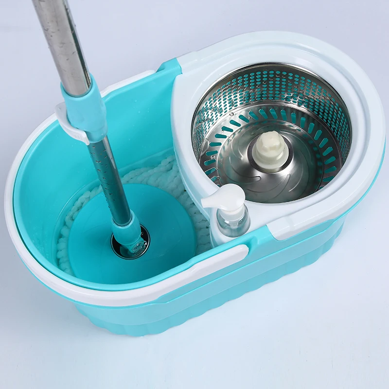 Esun Microfiber Rectangle Spin Mop with Bucket Aluminum Pole for Floor Cleaning Drying Wet Surfaces Advantage