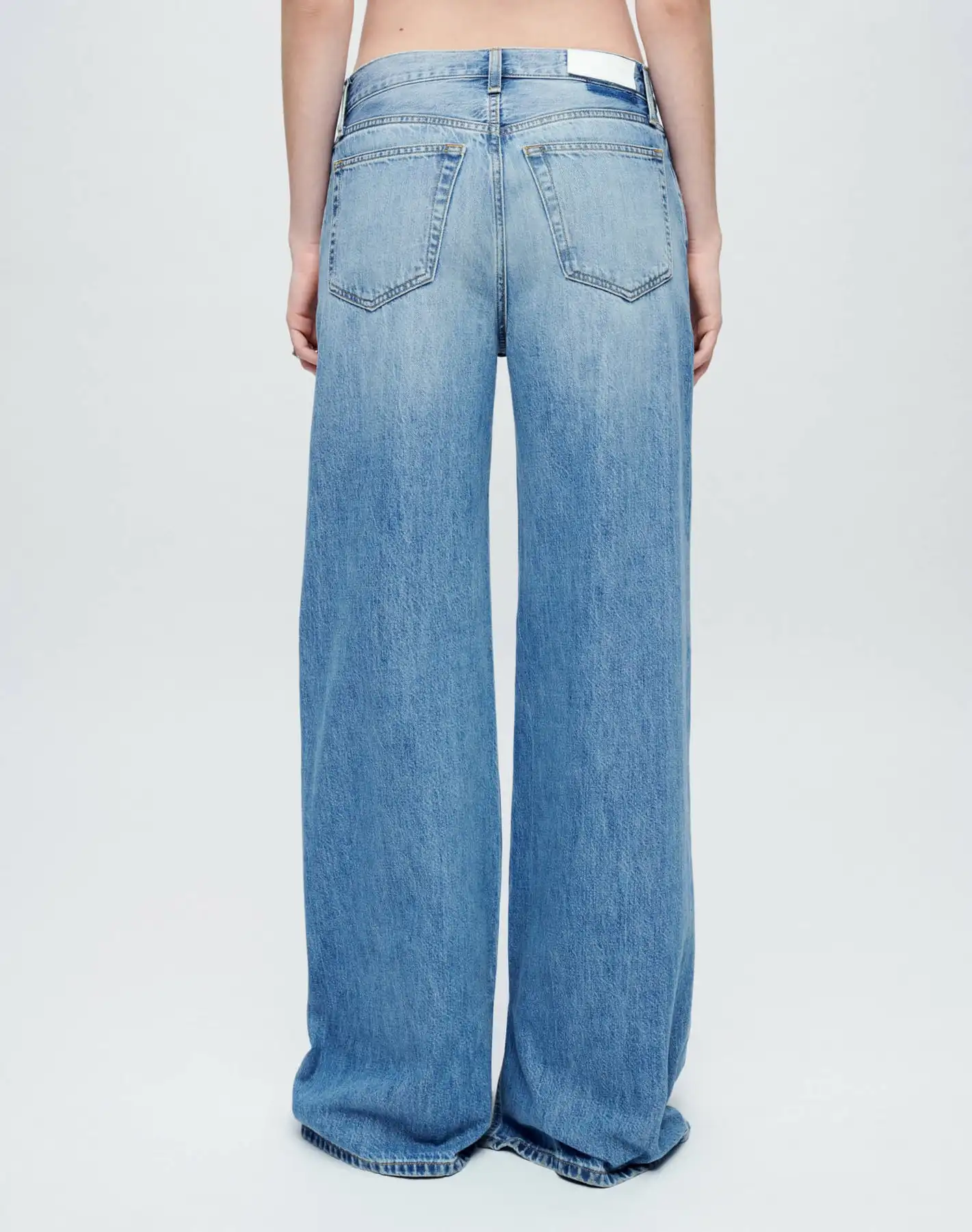 Custom Women Low Rise Wide Leg Denim Pants Loose Full Length Straight Jeans Baggy Wide Leg Jeans For Women