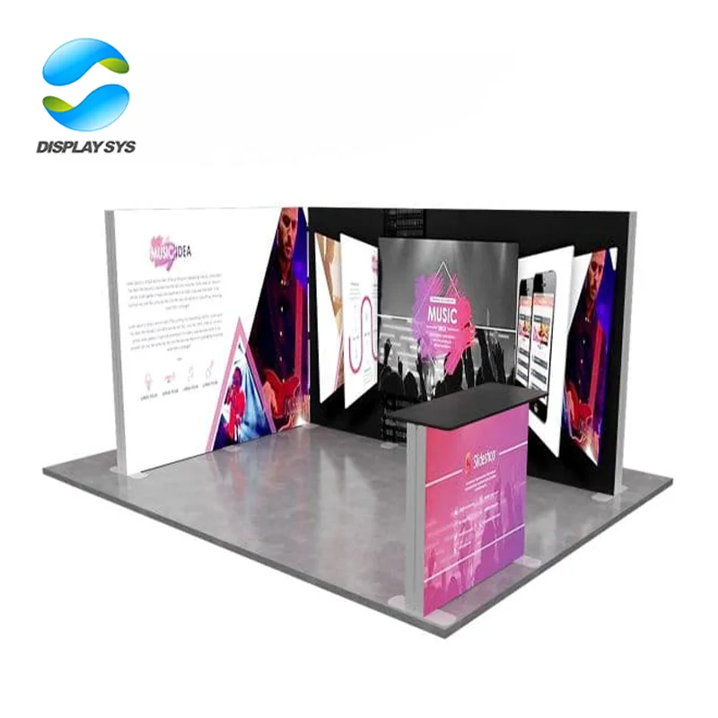 High Quality Quick Setup Portable Aluminum Trade Show Equipment Display Light Box Exhibition Booth