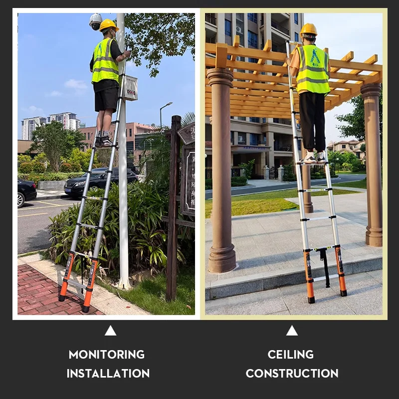 Professional Aluminum Folding Stainless Steel Pool  Scaffoldings Ladders   Stepladder Steeproof Hook Telescopic Ladder