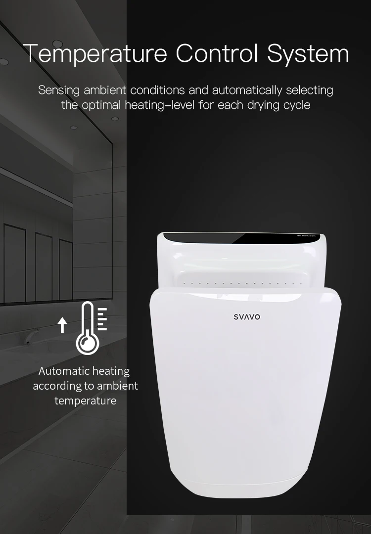 portable bathroom Commercial wall mounted Electric High Speed 1600W Super Power Automatic infrared sensor air jet Hand Dryer