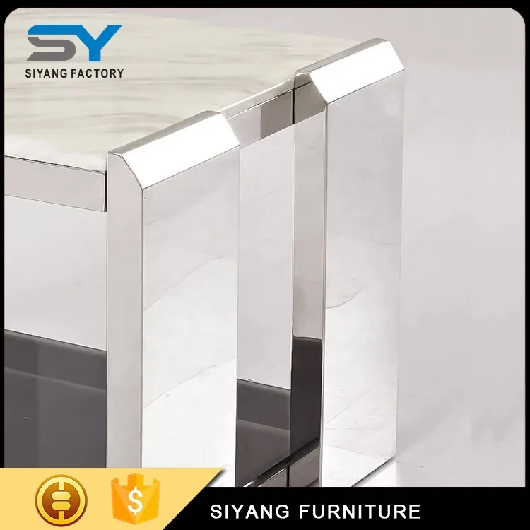 Мебель из нержавеющей стали мраморный верх Классический Современный дизайн ТВ Стенд для витрины