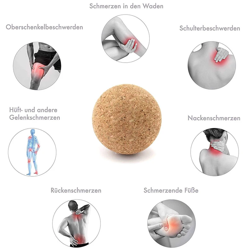 100% Natural Cork Large Massage Ball Therapy High Density Massage Cork Roller Block Massage Ball