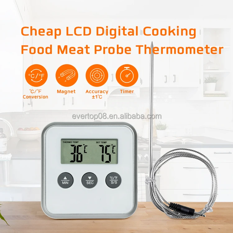 Cheap LCD Digital Cooking Food Meat Probe Thermometer