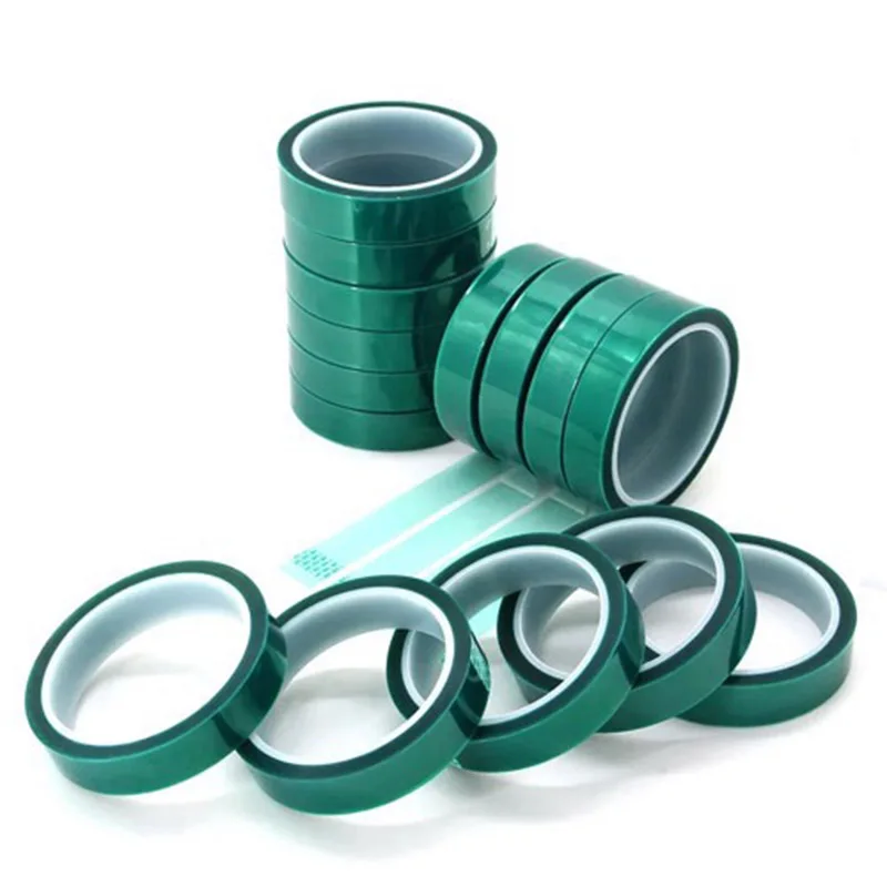 High Temperature Green PET Masking Tape Heat Resistant Polyester Film Silicone Adhesive ESD Solar Cell Tape for Lithium Battery
