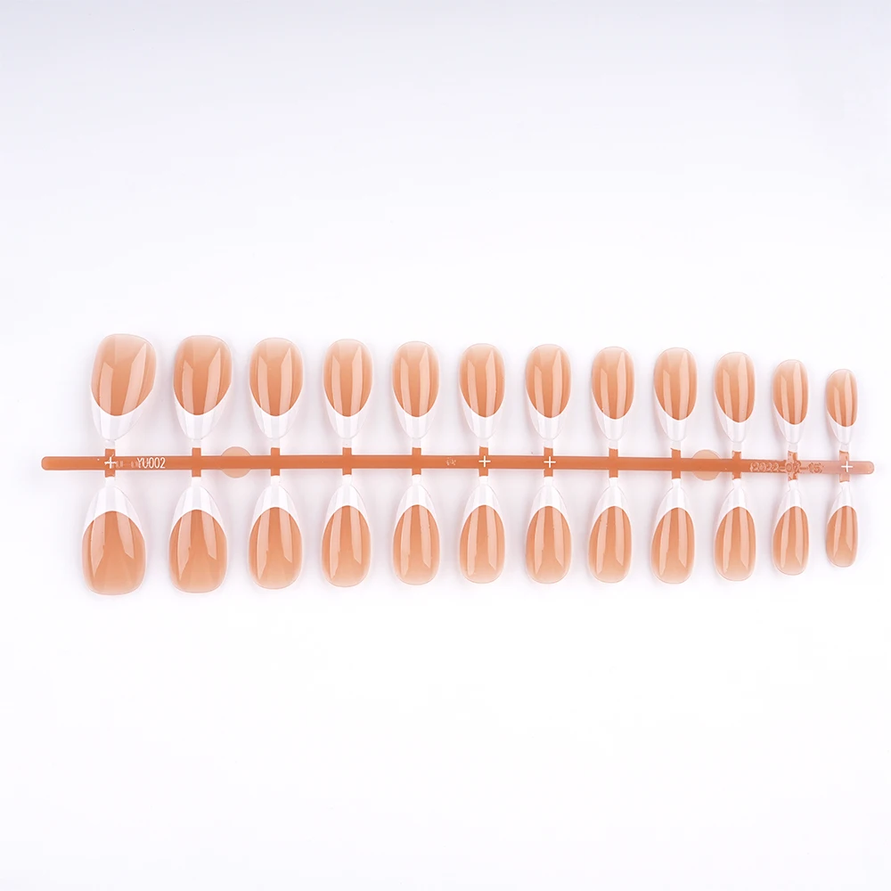 120 Pcs White French Tip Nail Designs Press On Nails French Tip Short Almond Nude Pre Design Nail Tips 12 Sizes