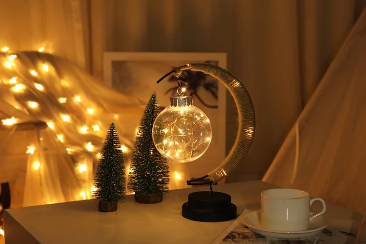 
janrry moon luna metal lantern battery power light led Edison style bulb table night light 