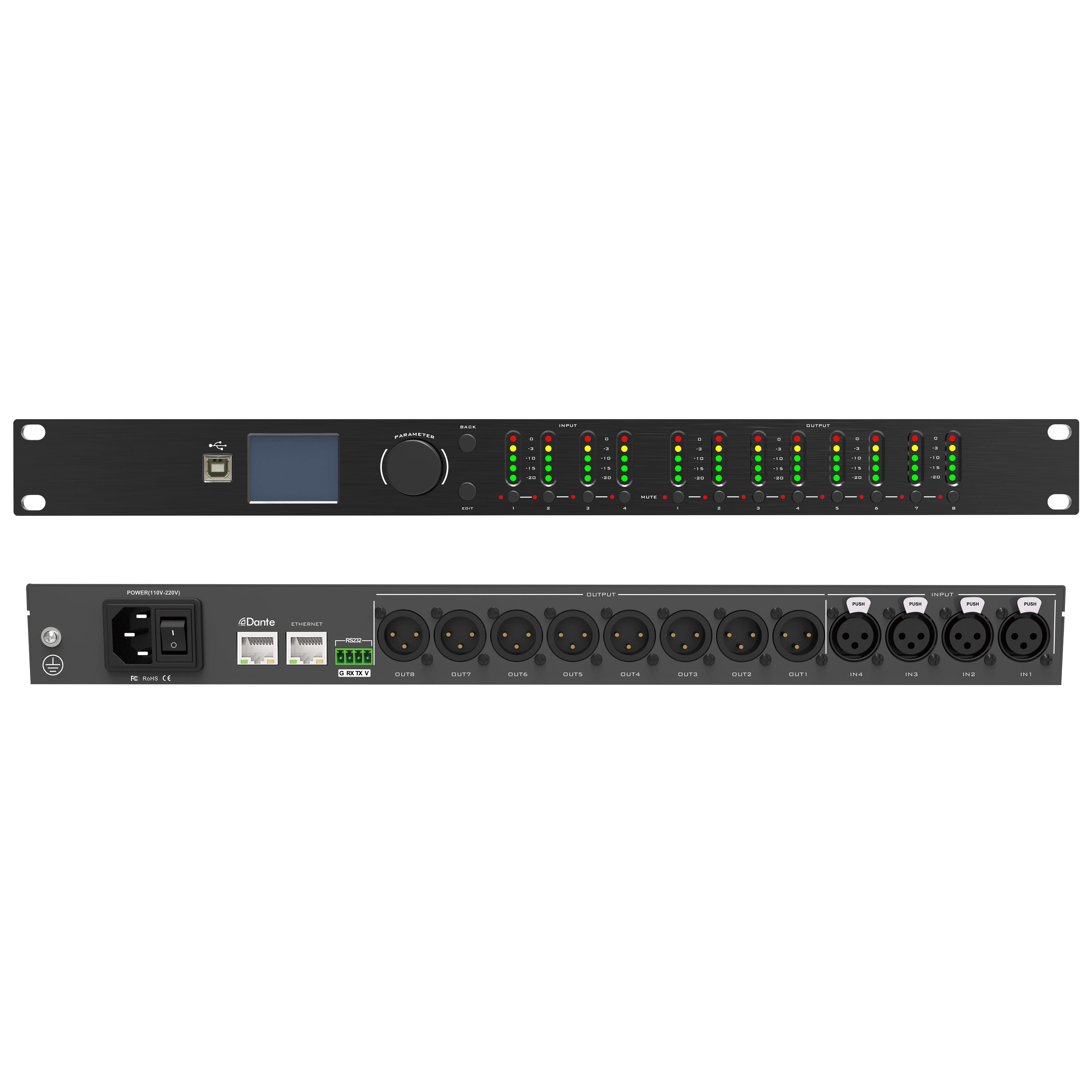 Dante network DSP professional digital audio processor