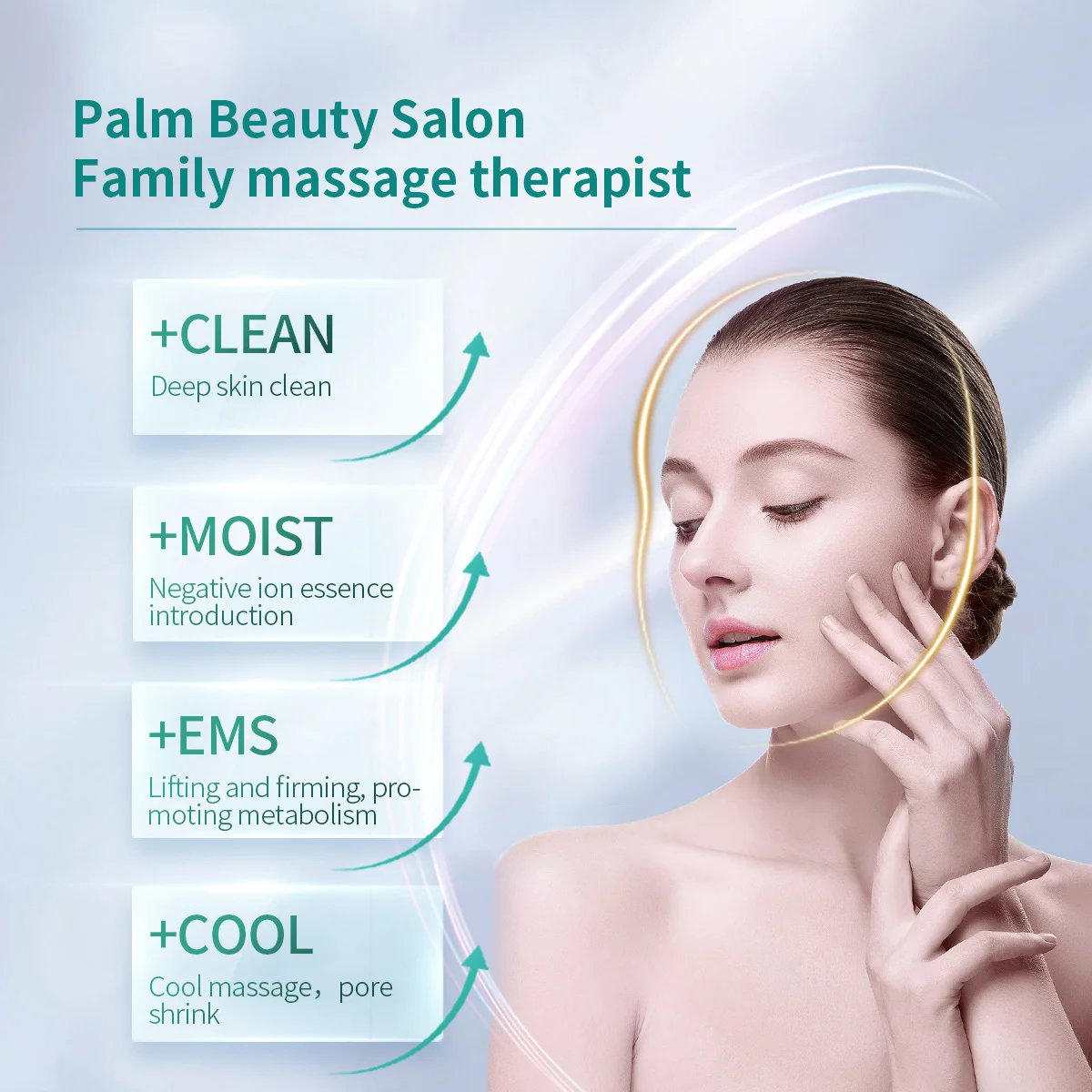 RTS 2022 New Beauty Product Face Deep Clean Hot Cold Massager Ultrasonic High Vibrate Hot Cold Massage LED Skin Care Tools