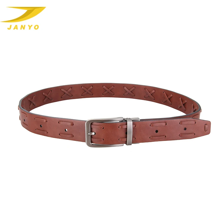 JANYO Newest design top quality buckles casual men braided pu leather belt