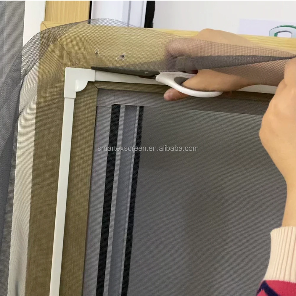 Heat insulation fiberglass screen window magic paste fly screen material magnetic strip windows