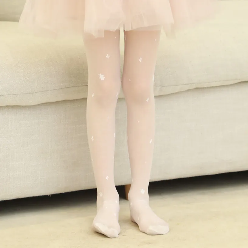 
New Summer Children Girls Stockings Sheer Silk Ballet Stockings Transparent Pantyhose Ultra-thin Core Spun Yarn Little Bee 